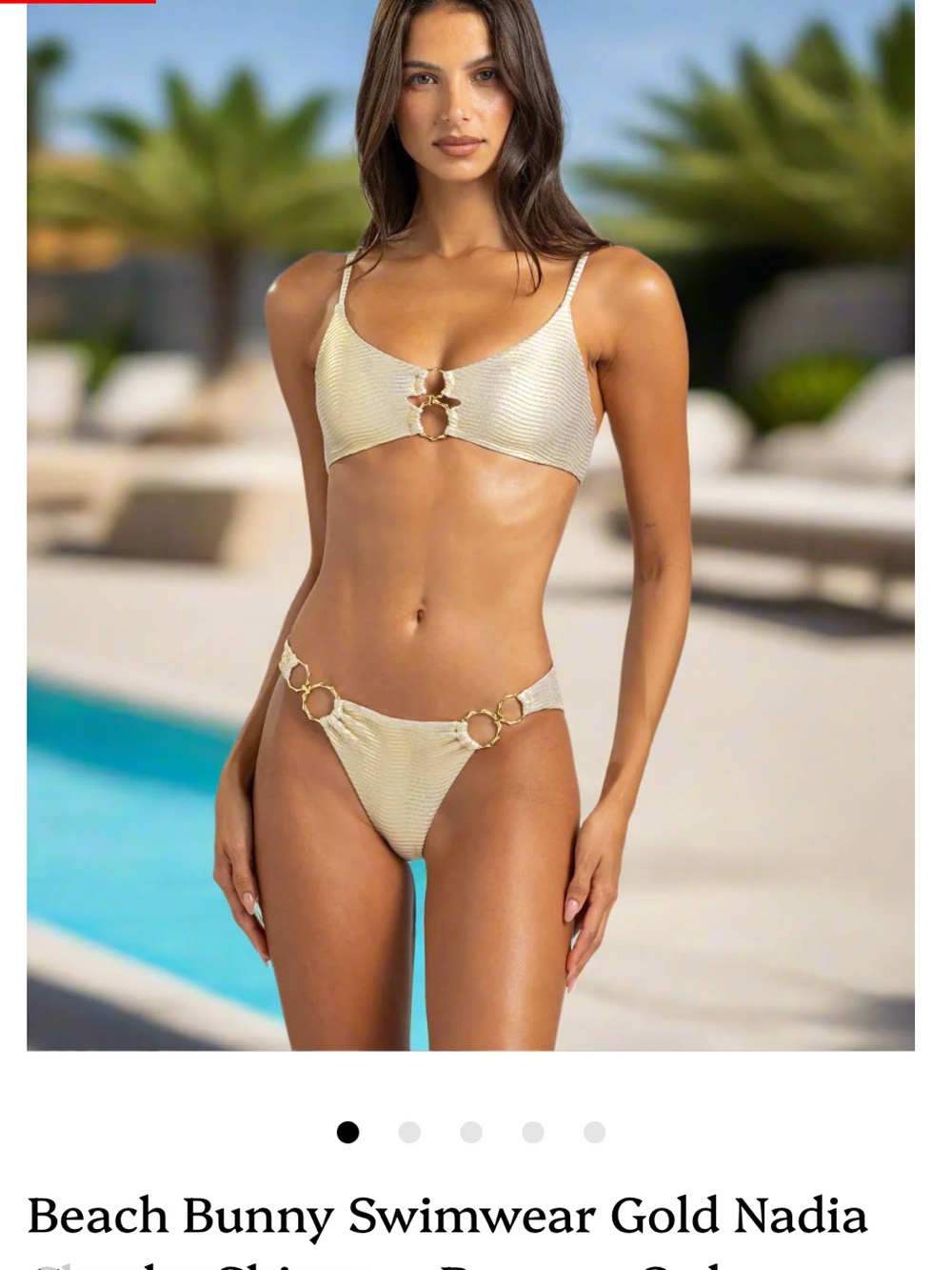 Beach Bunny Metallic Gold Ring Bikini Set